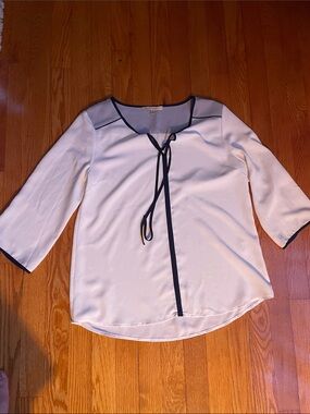41 Hawthorn Cream Blouse with Black Trim Tie